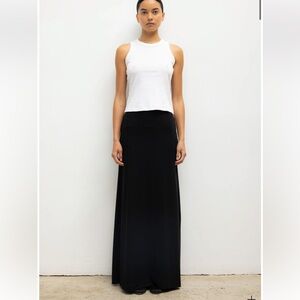 LESET Lauren High Waist Maxi Skirt in black